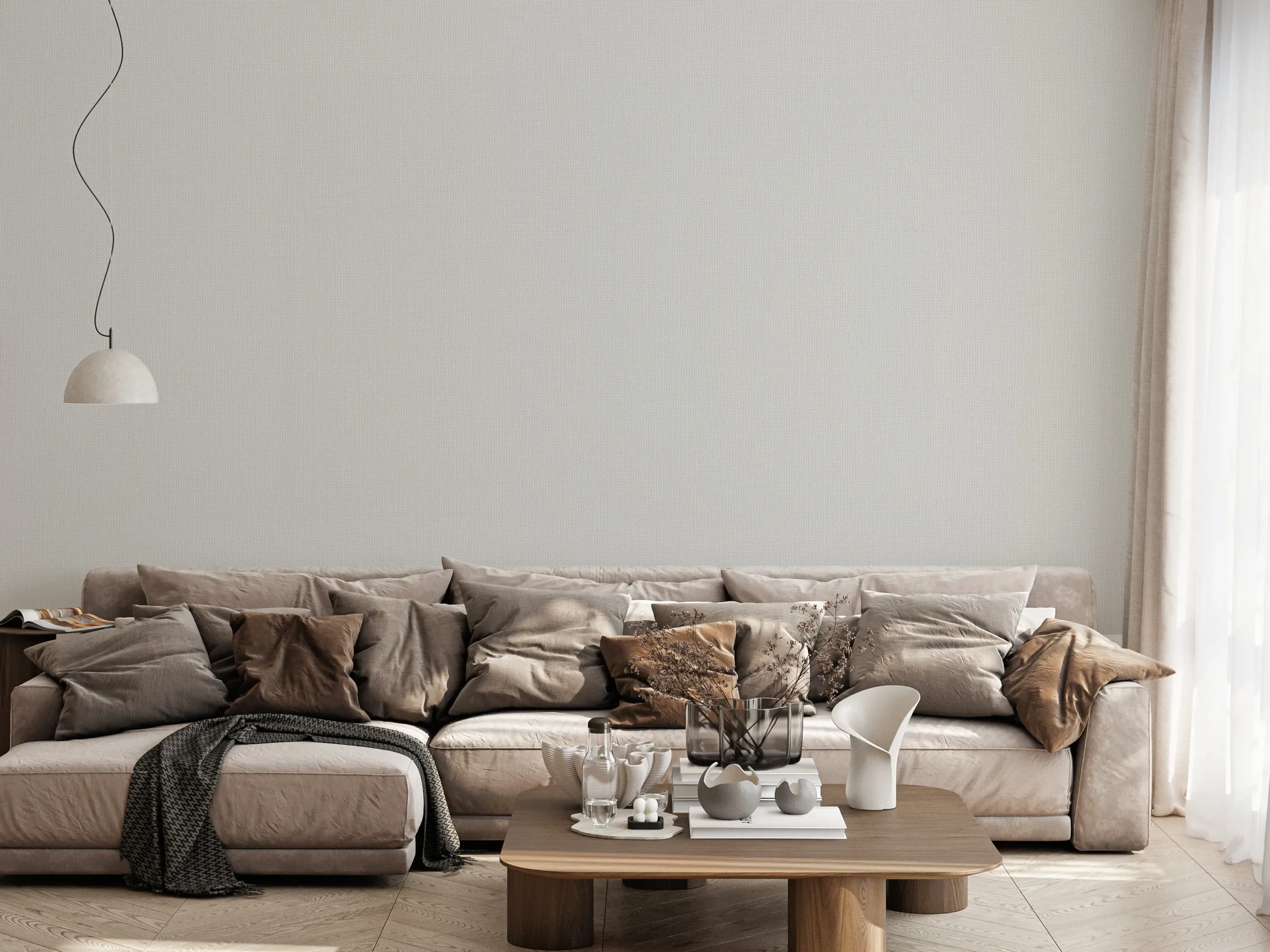 Beige Embossed Wallpaper – Natural Warmth (24203-2)